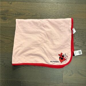Badaboom ladybug double layered baby blanket 32” x 25” NWT